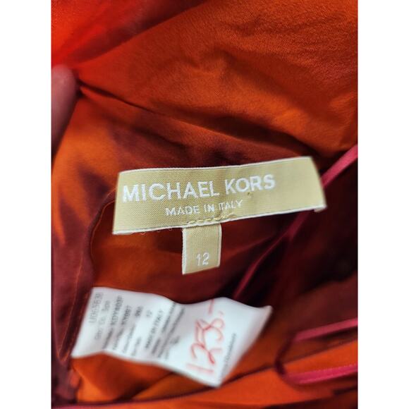 Michael Kors Runway Silk Chiffon Red Snakeskin Strap Harness dress Gown Size 12 - Picture 9 of 14